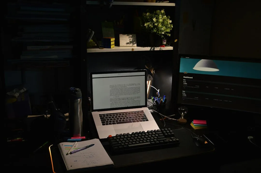 A desk set up for website and digital work